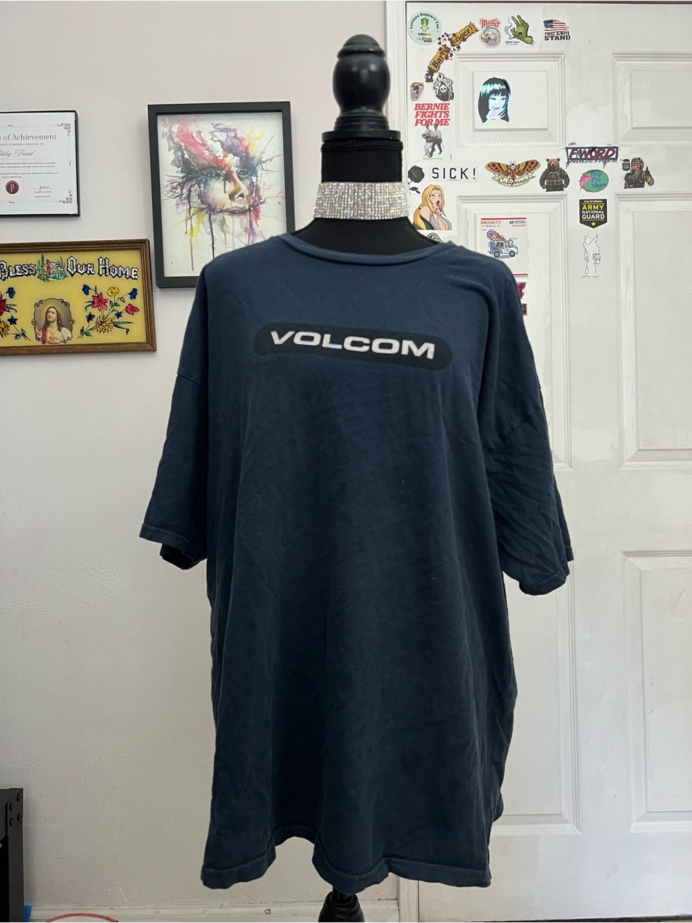 Volcom Men's Dark Blue Logo Short-Sleeve Tee